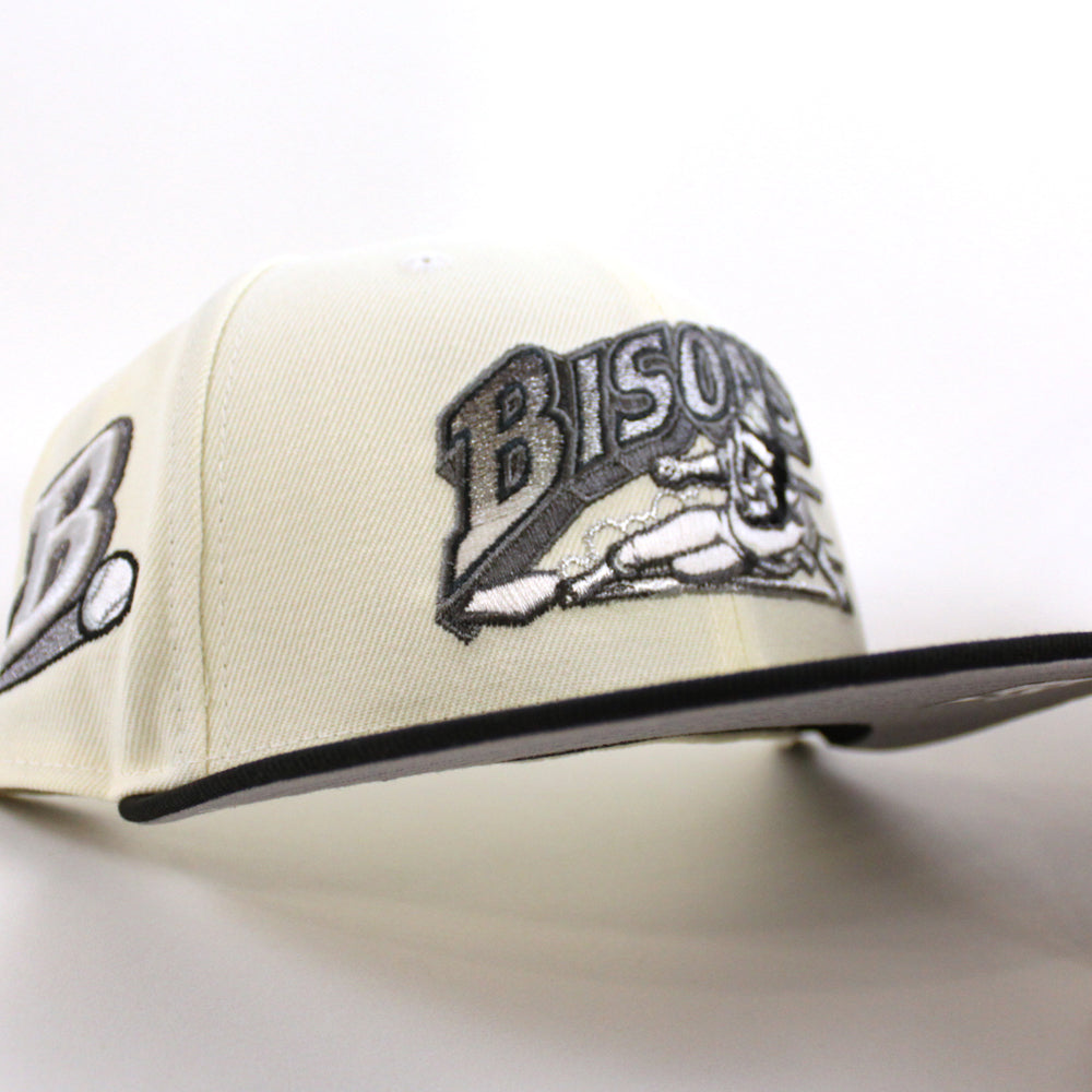 Buffalo Bisons BUFFALO B New Era 59Fifty Fitted Hat (Chrome White Blac ...