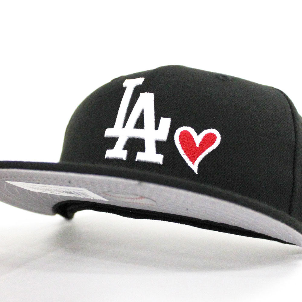 Love Los Angeles Dodgers New Era Fitted 59Fifty Hat (Black Gray Under Brim)