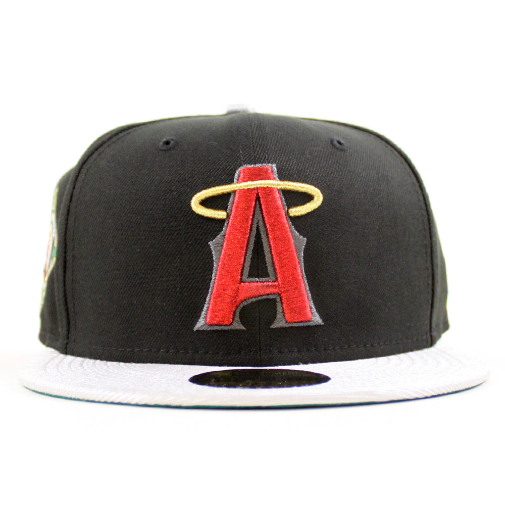 Anaheim Angels A City Connect New Era 59Fifty Fitted Hat (Chrome White  Black Red Under Brim) in 2023