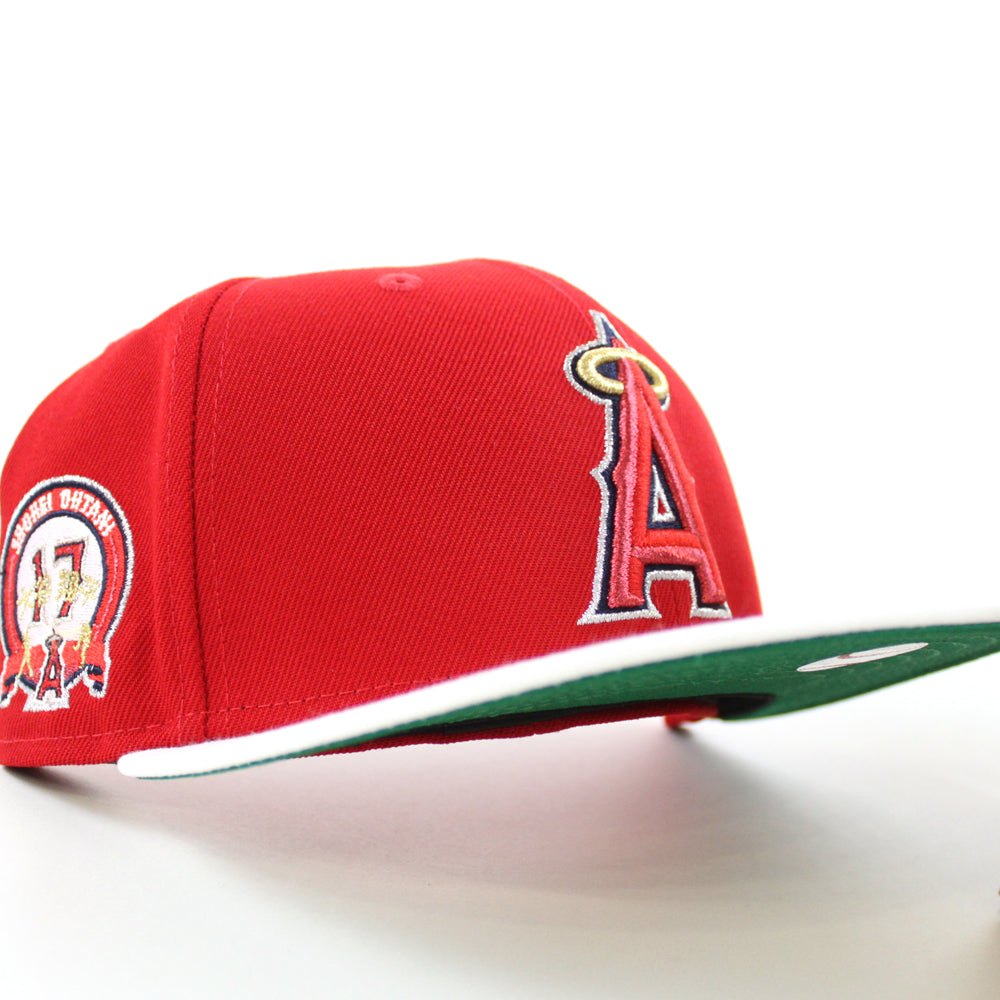 New Era 59FIFTY Los Angeles Angels Fitted Hat Dark Green White