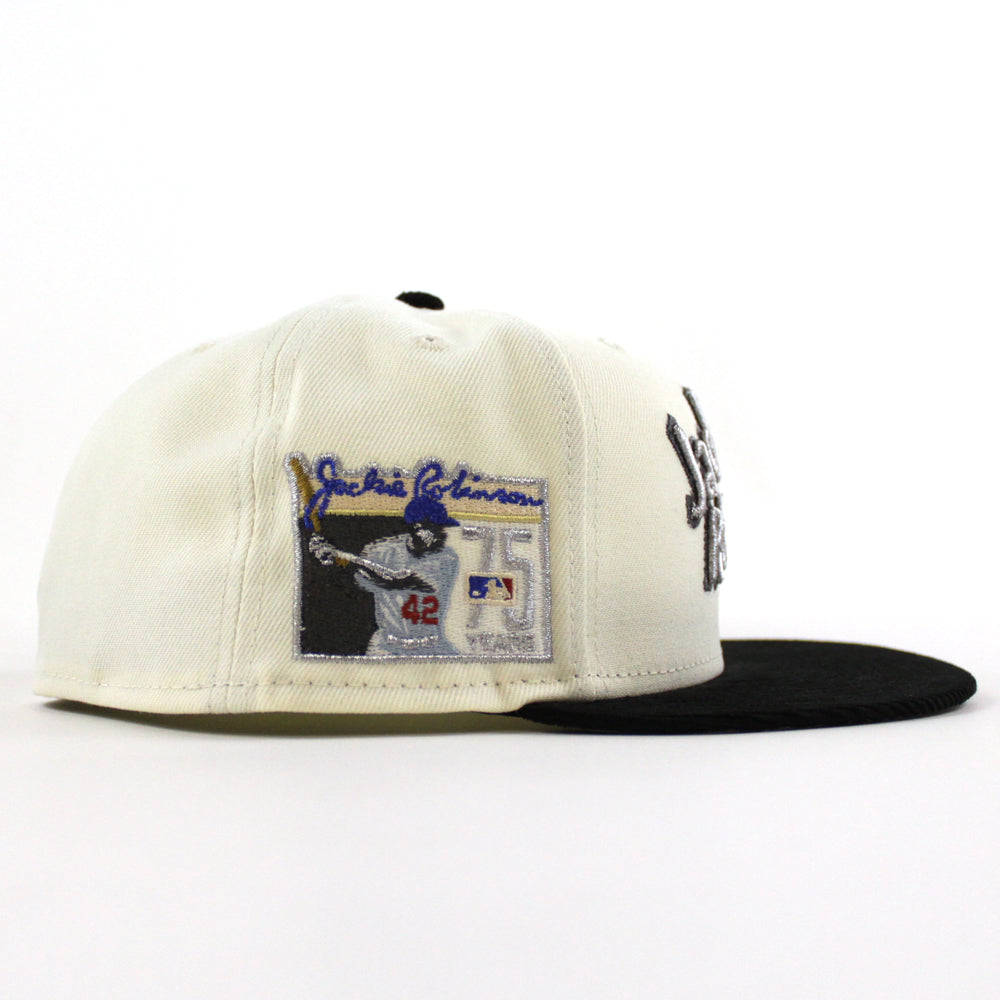 New Era Brooklyn Dodgers Jackie Robinson 75 Years Satin Brim Two Tone  Edition 59Fifty Fitted Hat, DROPS