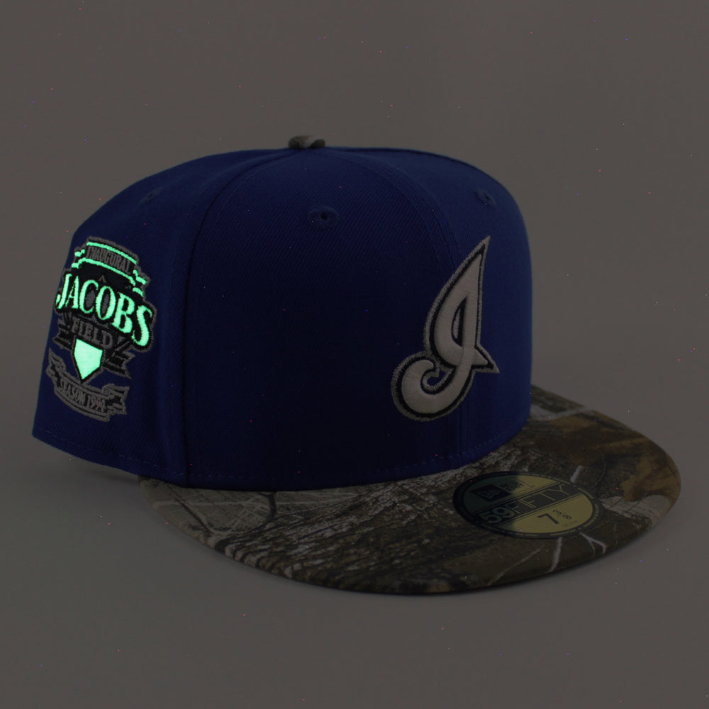 Cleveland Indians Jacobs Field New Era 59FIFTY Fitted Hat (Majestic Blue Realtree Camo Gray Under BRIM) 7 5/8