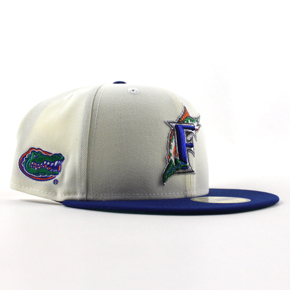 Florida Marlins x Florida Gators New Era 59Fifty Fitted Hat (Chrome Wh ...