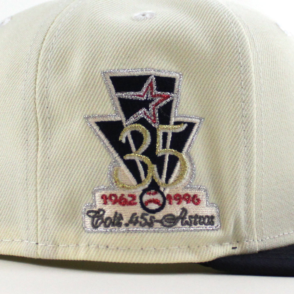 Houston Astros New Era Retro 59FIFTY Fitted Hat - Stone/Navy