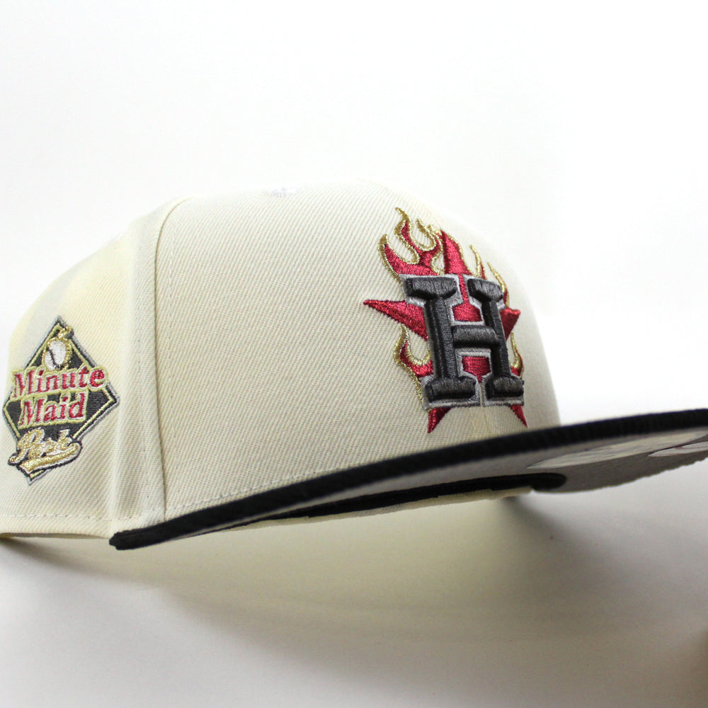 Houston Astros Minute Maid Park New Era 59FIFTY Fitted Hat (Chrome White Black Gray Under BRIM) 7 3/4