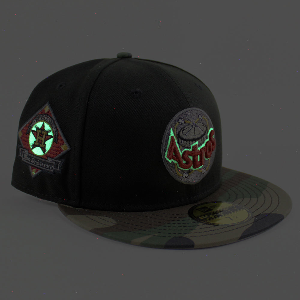Glow In the Dark Red Houston Astros Star Bottom 45th Anniversary Side Patch  New Era 59Fifty Fitted