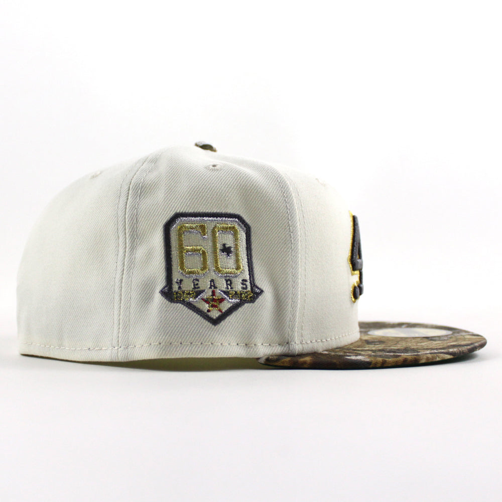 Houston Colt 45 40th Anniversary New Era 59FIFTY Fitted Hat (Navy Realtree Camo Green Under BRIM) 7 3/4