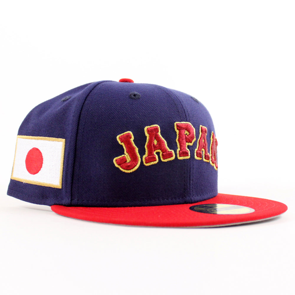 Japan 2023 World Baseball Classic (WBC) New Era 59Fifty Fitted Hat (Navy  Red Grey Under Brim)