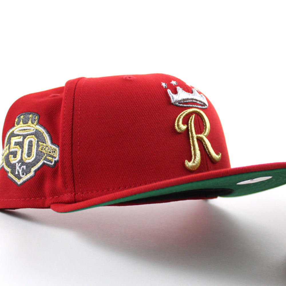 Las Vegas Raiders 50th Anniversary New Era 59FIFTY Fitted Hat (Black Green Paisley Under BRIM) 6 7/8