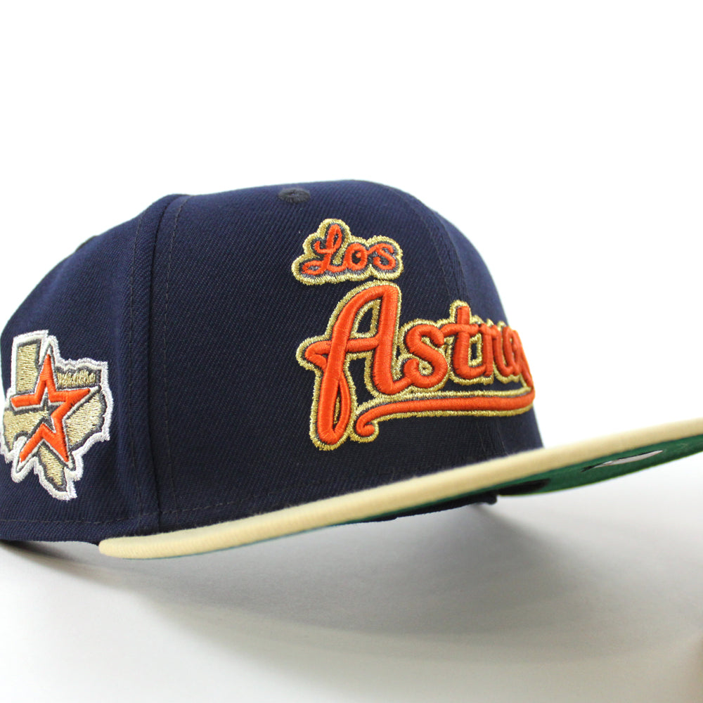Houston Astros 50th Anniversary New Era 59FIFTY Fitted Hat (Cardinal Vegas Gold Green Under BRIM) 7