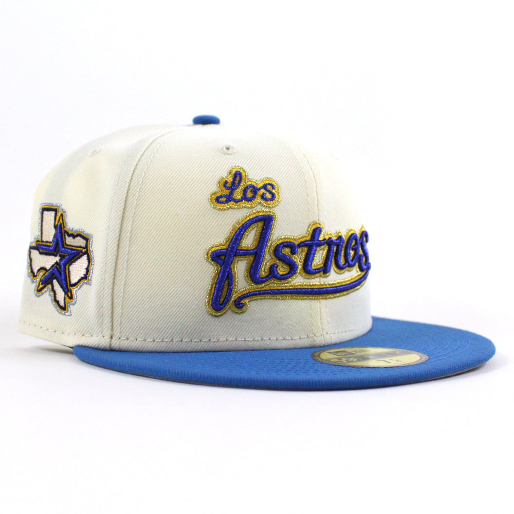 7 1/2 - Houston Los Astros Chrome Gold Blue ECAPCITY State Texas 59Fifty  Fitted