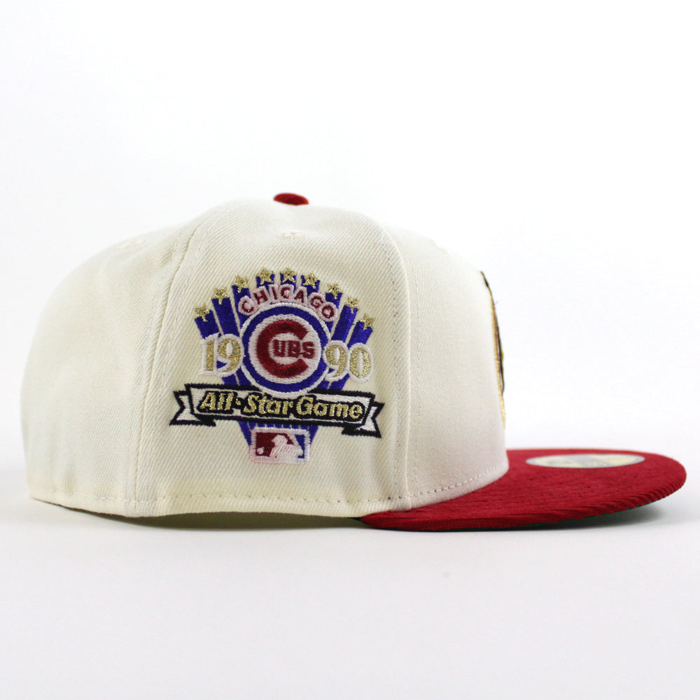 Red Chicago Cubs Black Visor Green Bottom 1990 All Star Game Side Patch Just Don New Era 59FIFTY Fitted 75/8