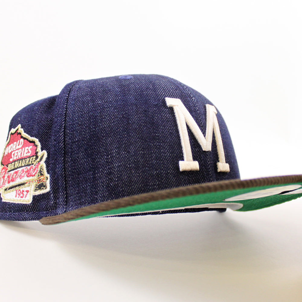Natura Verouderd Vermeend Milwaukee Braves 1957 WORLD SERIES New Era 59Fifty Fitted Hat (Dark Na –  ECAPCITY