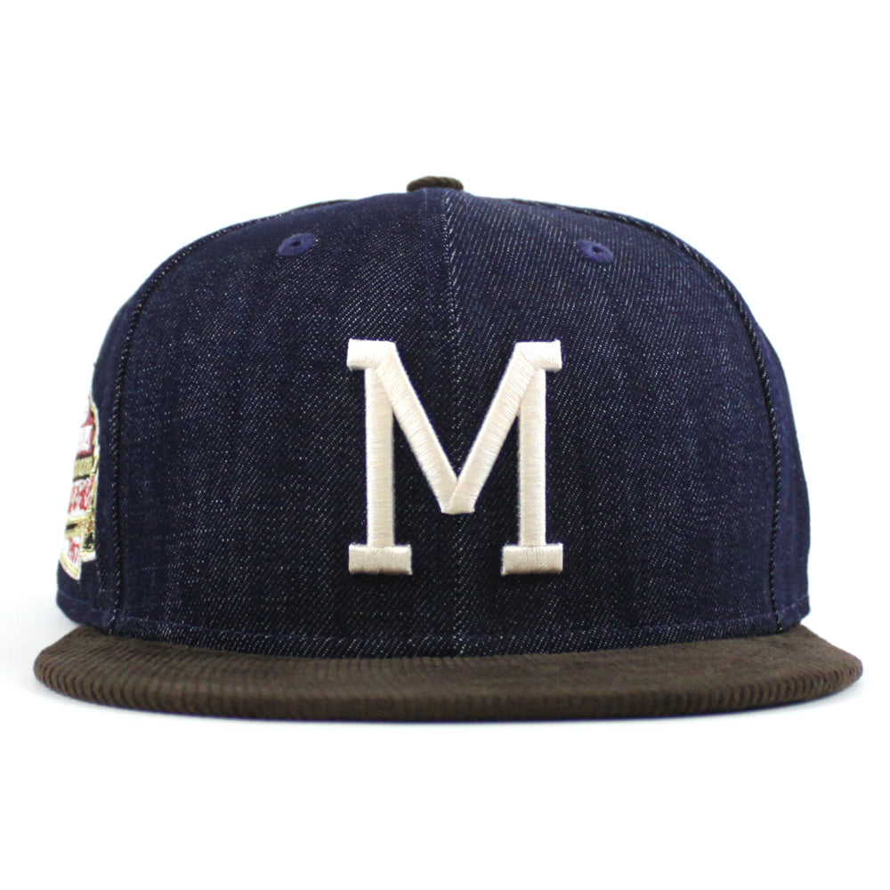Milwaukee Braves 1957 WORLD SERIES New Era 59Fifty Fitted Hat (Dark Na ...