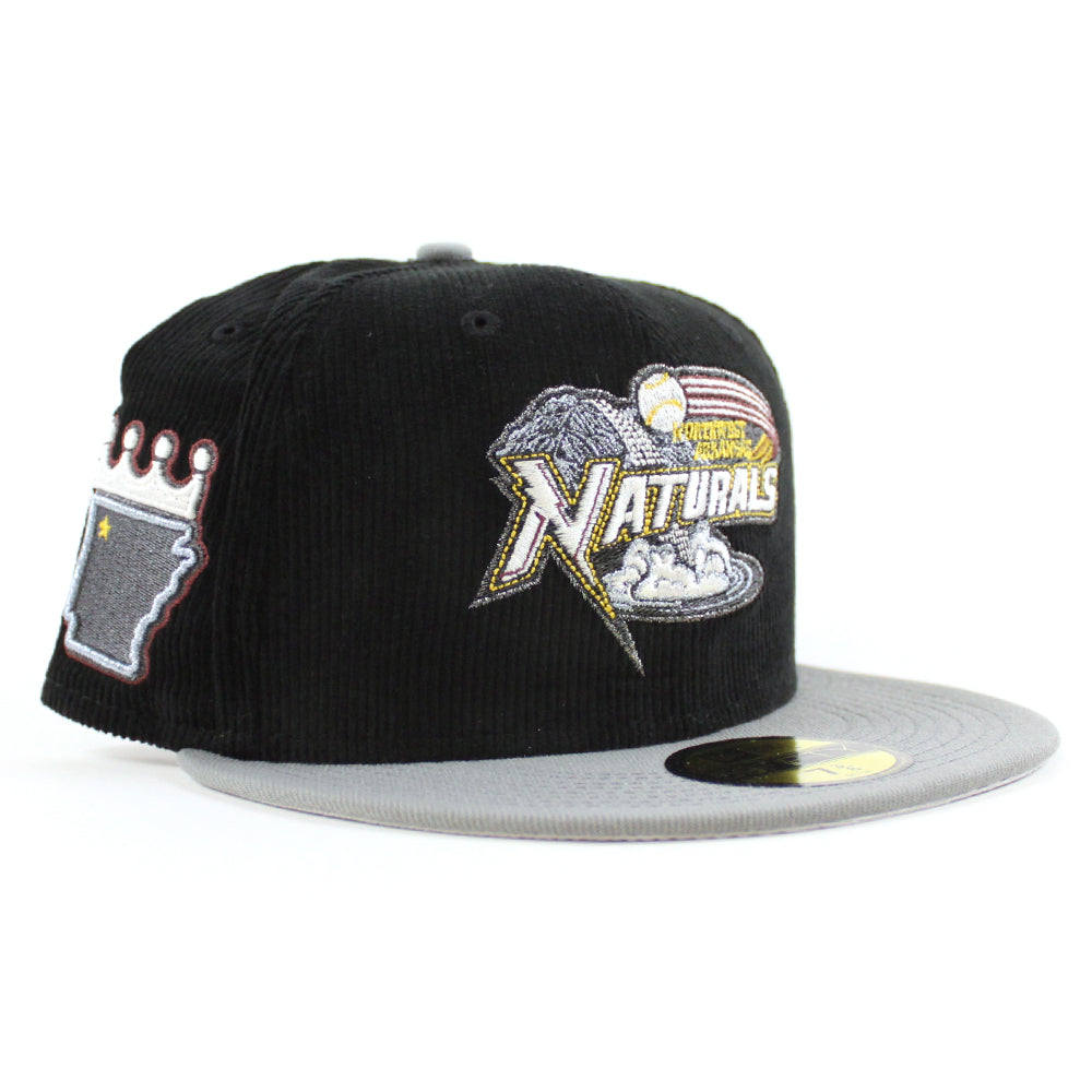 New Era Northwest Arkansas Naturals Black and Silver Edition 59Fifty Fitted  Hat, DROPS