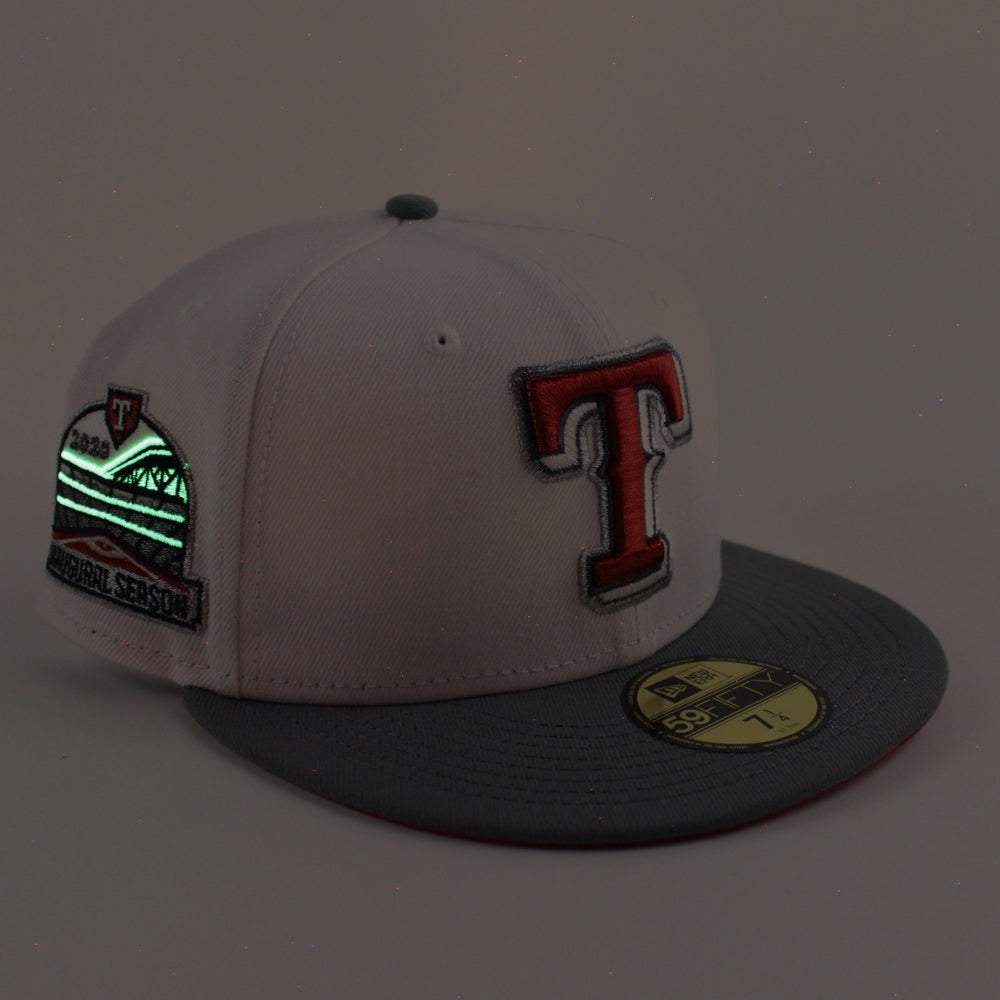 Texas Rangers 50th Anniversary New Era 59Fifty Fitted Hat (Azure Walnut  Gray Under Brim) in 2023