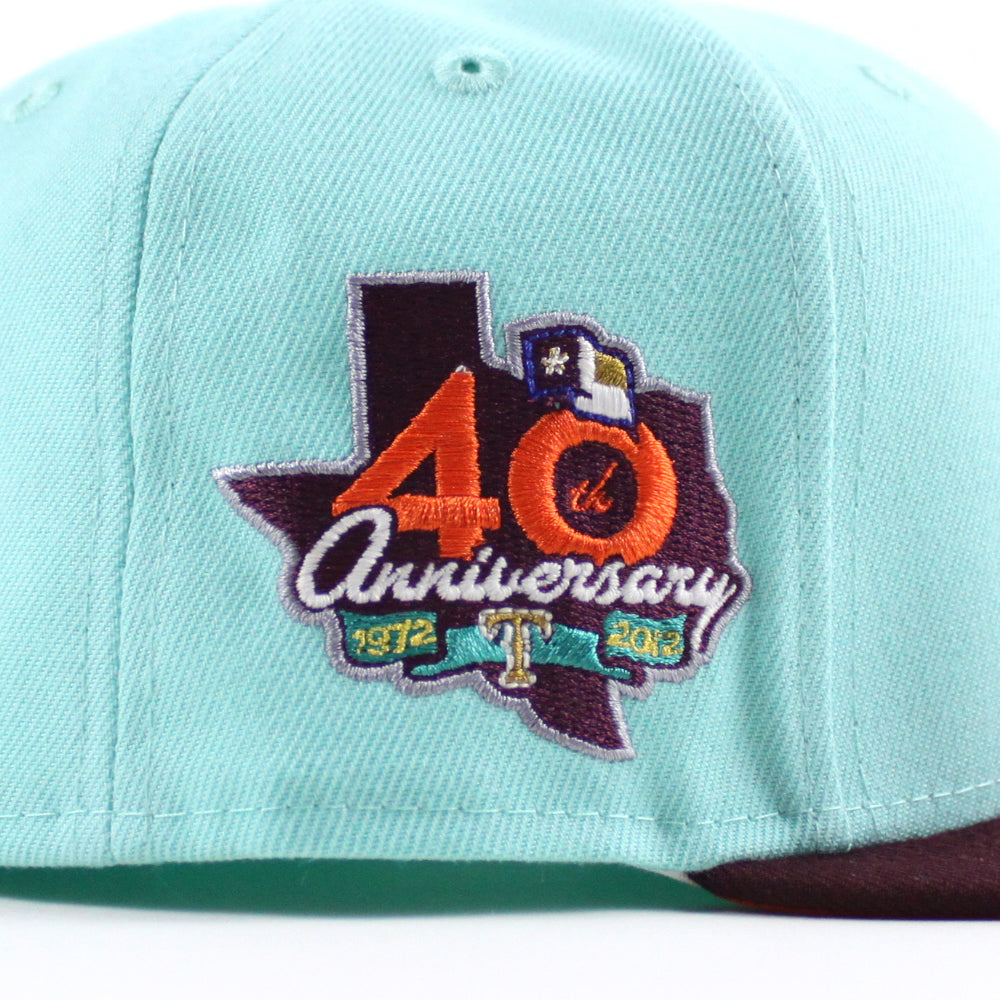 Texas Rangers 40th Anniversary Beige Pine Green 59Fifty Fitted Hat