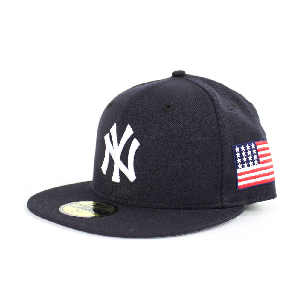 New York Yankees Navy Blue Color and USA Flags, New Era Size 7 5/8