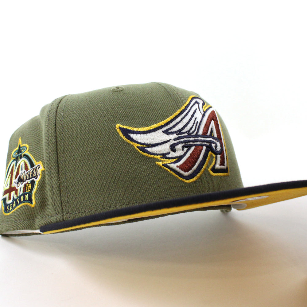 New Era Anaheim Angels Capsule Cordoroy Visor Pack 40th Season 59Fifty  Fitted Hat Green/Orange - US