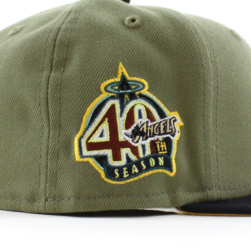 New Era Anaheim Angels Capsule Cordoroy Visor Pack 40th Season 59Fifty  Fitted Hat Green/Orange - US