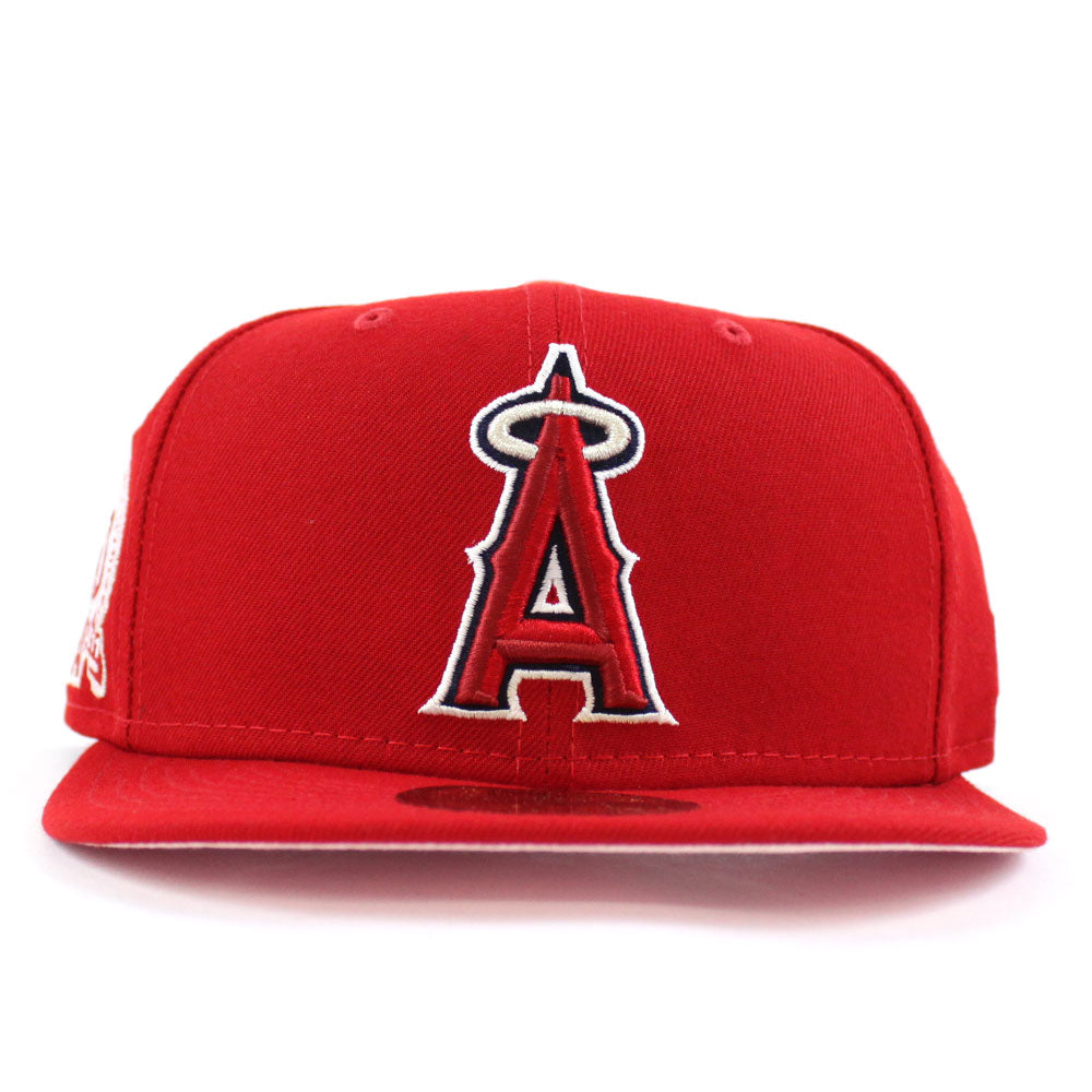 New Era Unisex MLB California Angels Retro Script 59Fifty Fitted Hat  60417766 Navy/Red, Green Undervisor