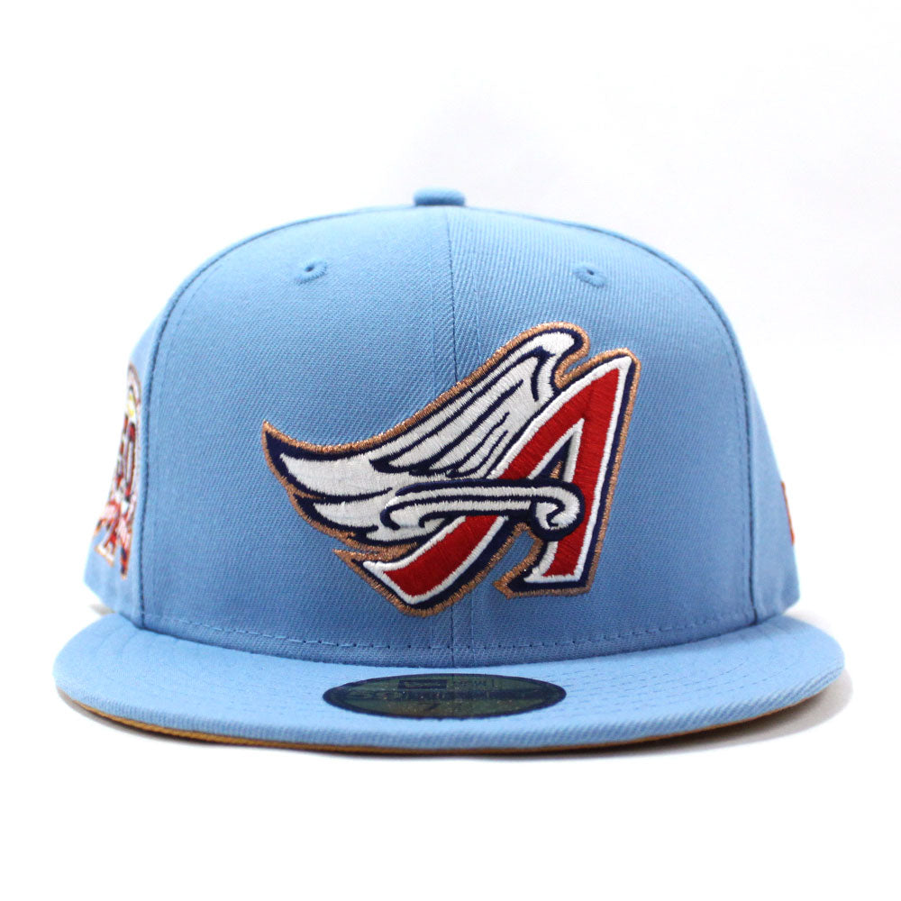 Los Angeles Angels New Era Beach Kiss 59FIFTY Fitted Hat - Light Blue/Navy