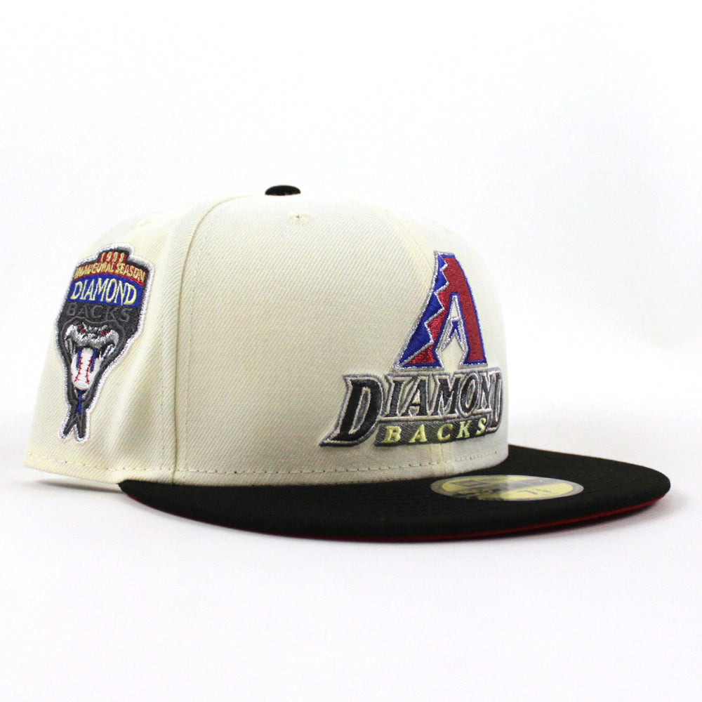 Arizona Diamondbacks 1998 Inaugural Season New Era 59FIFTY Fitted Hat (Chrome White Black Red Under BRIM) 8