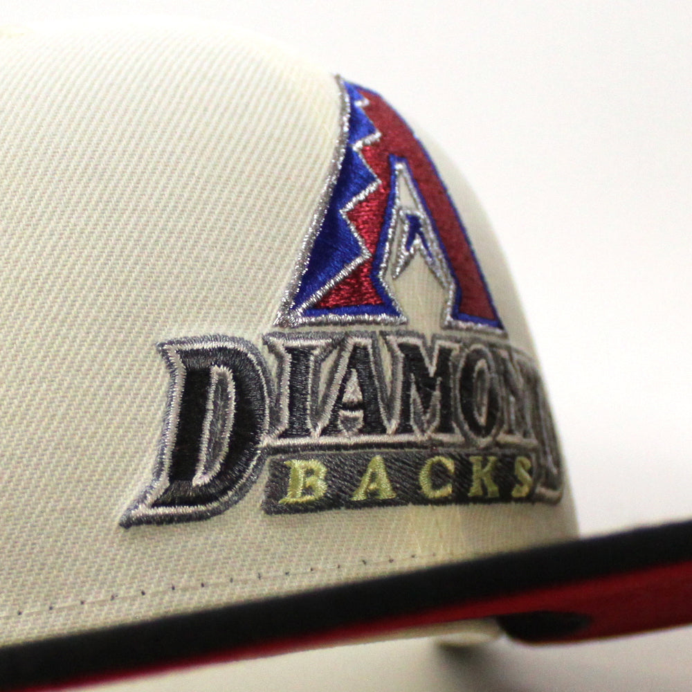 Arizona Diamondbacks 1998 Inaugural Season New Era 59FIFTY Fitted Hat (Chrome White Black Red Under BRIM) 8