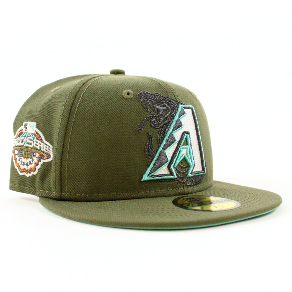 Arizona Diamondbacks 2001 World Series New Era 59Fifty Fitted Hat (Olive  Mint Under Brim)