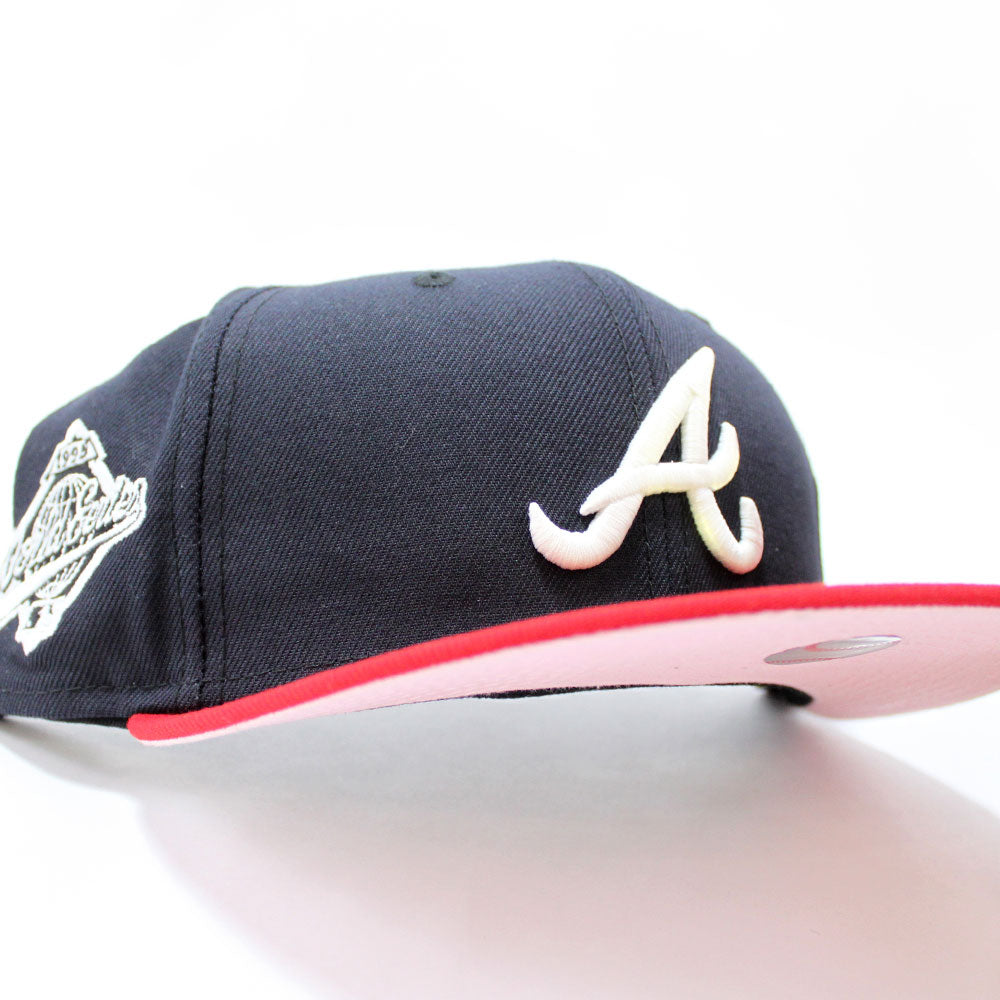 Atlanta Braves 40th Anniversary New Era 59Fifty Fitted Hat (Glow in the  Dark Pink Red Under Brim)