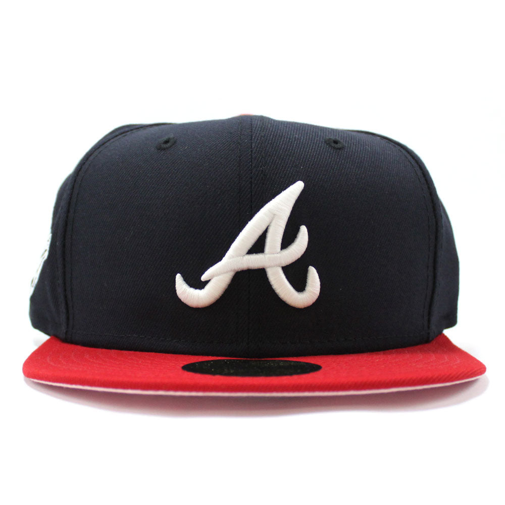  New Era Mens Atlanta Braves World Series Collection 1995  59Fifty Fitted Hat, Adult, Navy/Red, 7 : Sports & Outdoors