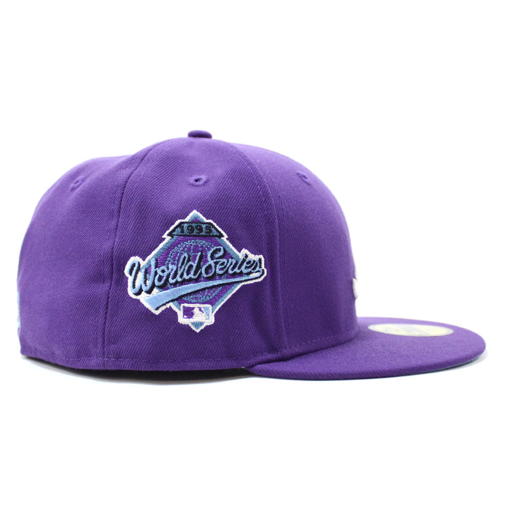 Atlanta Braves 1995 World Series New Era 59Fifty Fitted Hat (Light Purple  Sky Blue Under Brim)