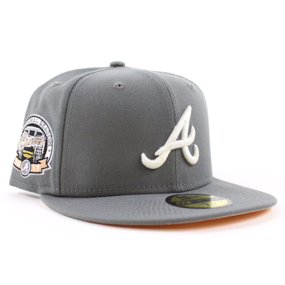 Atlanta Braves 2017 INAUGURAL SEASON New Era 59Fifty Fitted Hat (Storm Gray  Peach Under Brim)