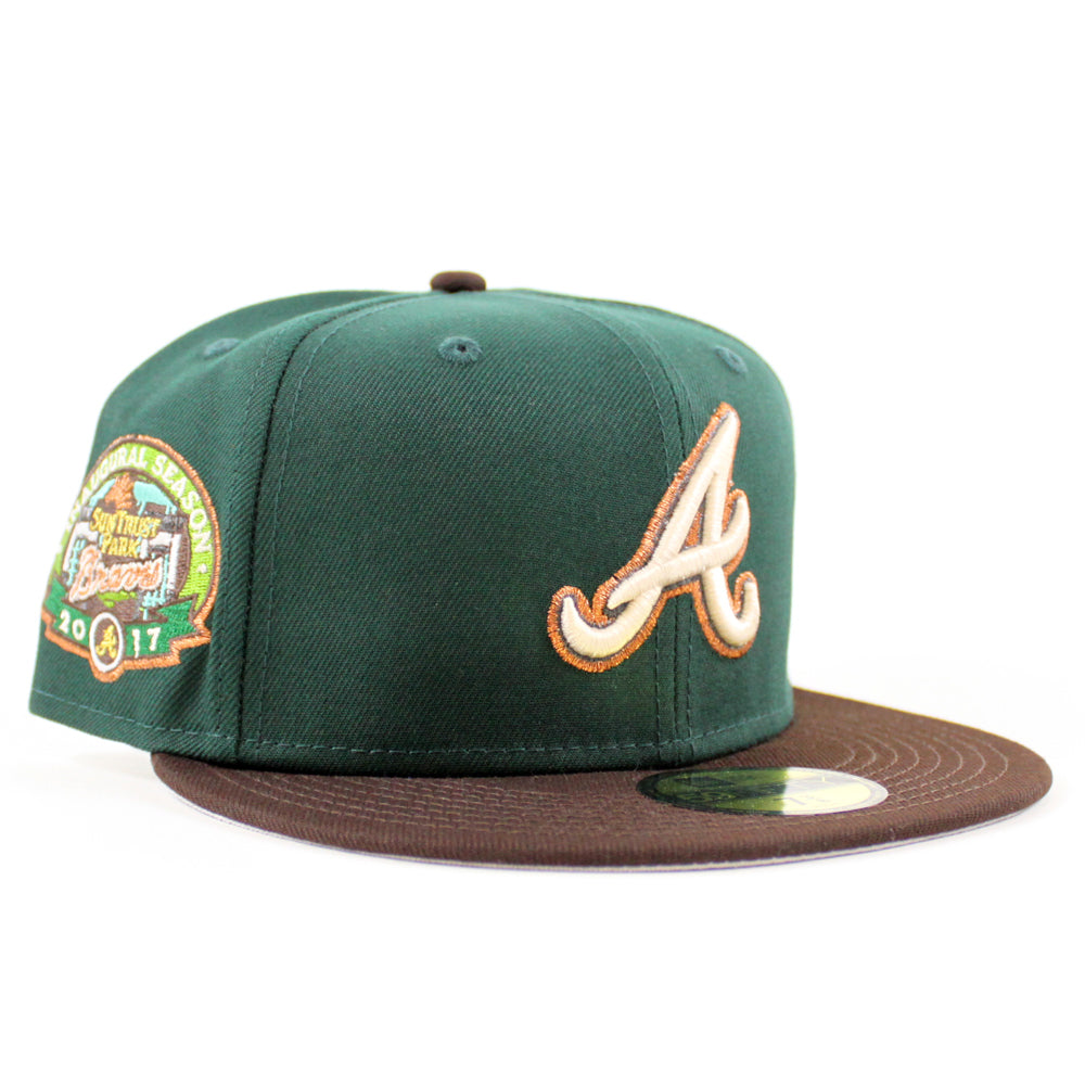 Atlanta Braves 1871 Atlanta Braves Patch New Era 59FIFTY Fitted Hat (Scarlet Red Navy Green Under BRIM) 7