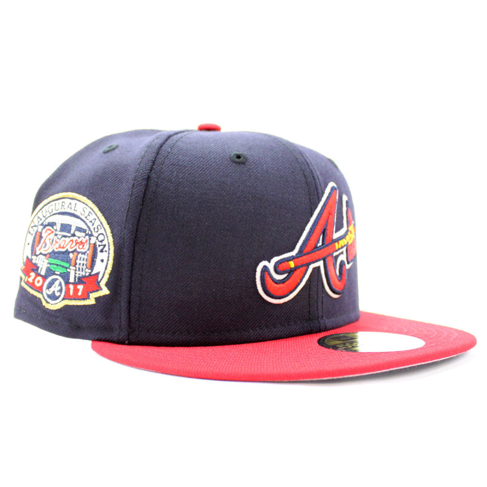 ATLANTA BRAVES New Era Subvize 59FIFTY Fitted Cap Hat Navy/Red, 7