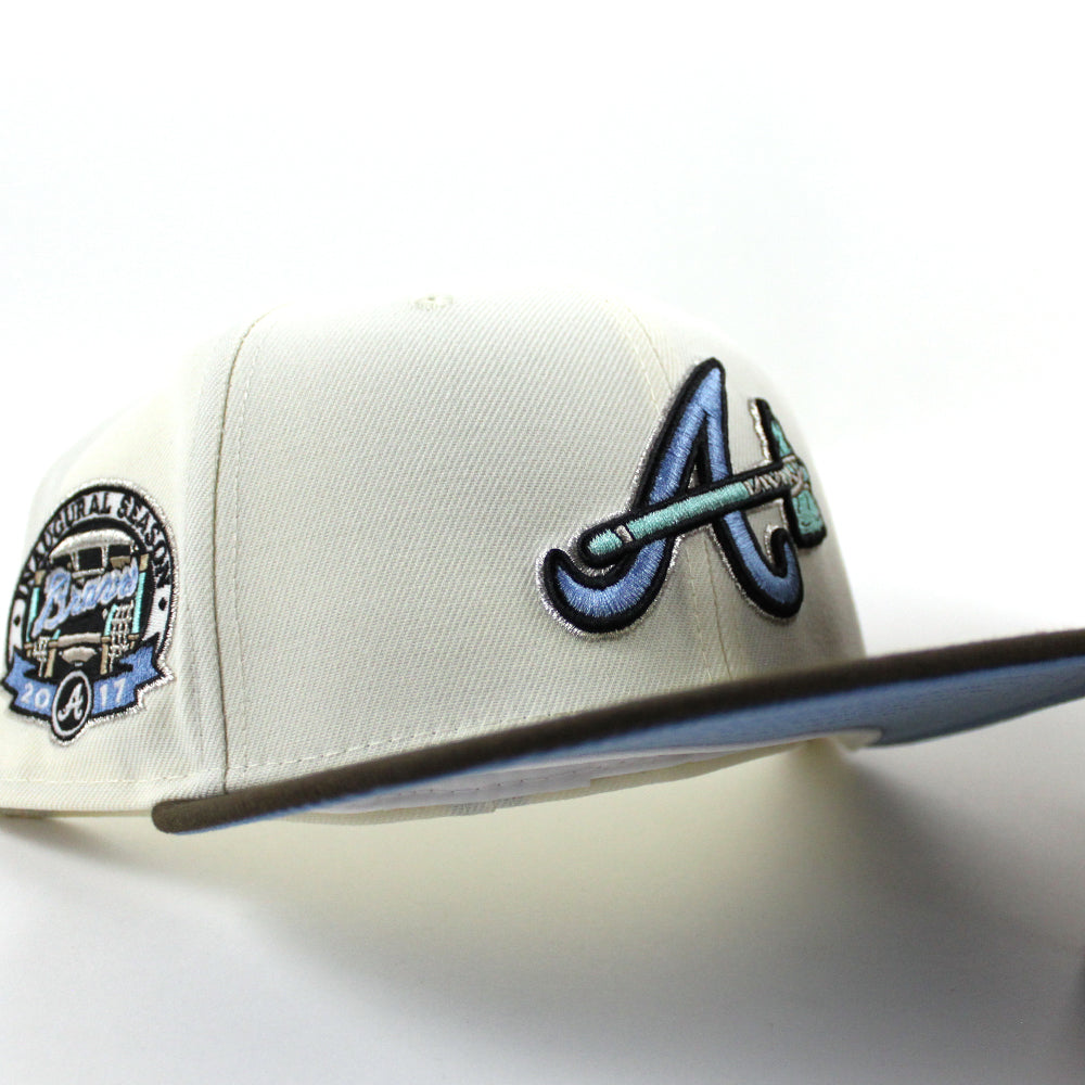 New Era Atlanta Braves Powder Blues Sky Throwback Edition 59Fifty Fitted Hat, FITTED HATS, CAPS