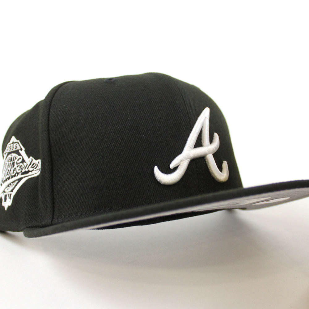 Atlanta Braves Men’s New Era 59FIFTY 3 Time World Series Champions Edition Black Fitted Hat