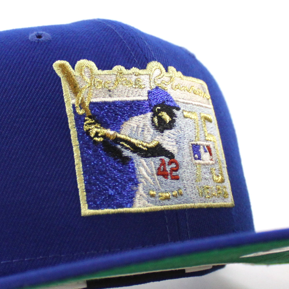 Black Jackie Robinson 75th Years Red Bottom Ebbets Field Side Patch New Era 59FIFTY Fitted 73/8
