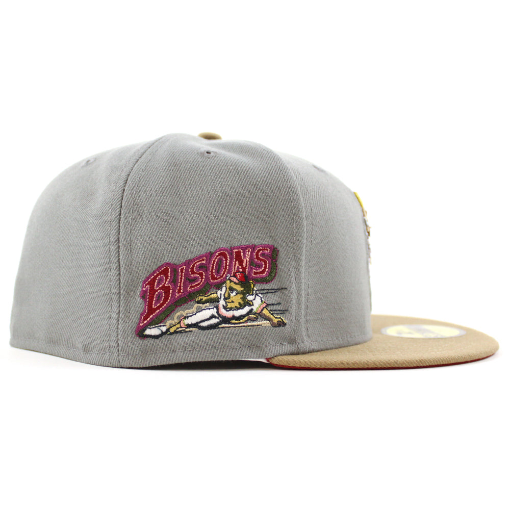 New Era Buffalo Bisons Heather Gray Youth Fitted Hat