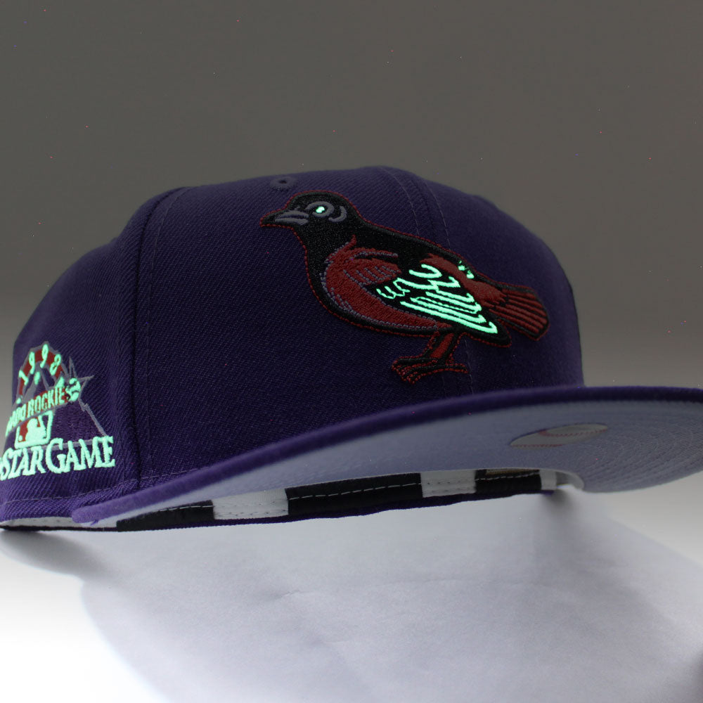 New Era 59Fifty MLB Baltimore Orioles Purple Fitted - Depop