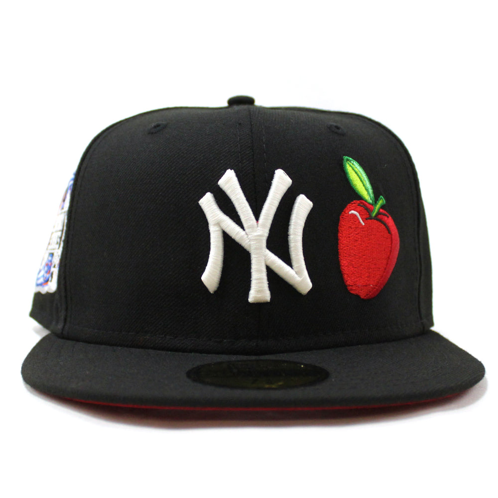 Big Apple New York Yankees Subway New Era 59Fifty Fitted Hat (GITD Black  Red Under Brim)