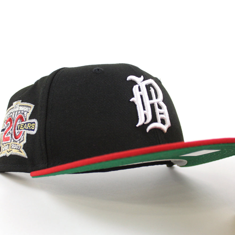 Birmingham Barons 20 Years Patch New Era 59Fifty Fitted hats (Black Red  Green UNDER BRIM)