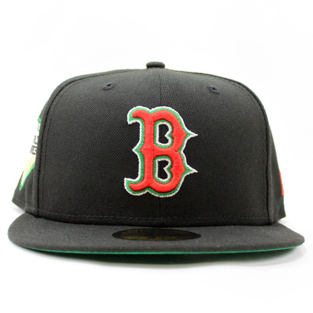 Boston Red Sox 8X Champions New Era 59Fifty Fitted Hat (Glow in the Dark  Black Red Under Brim)