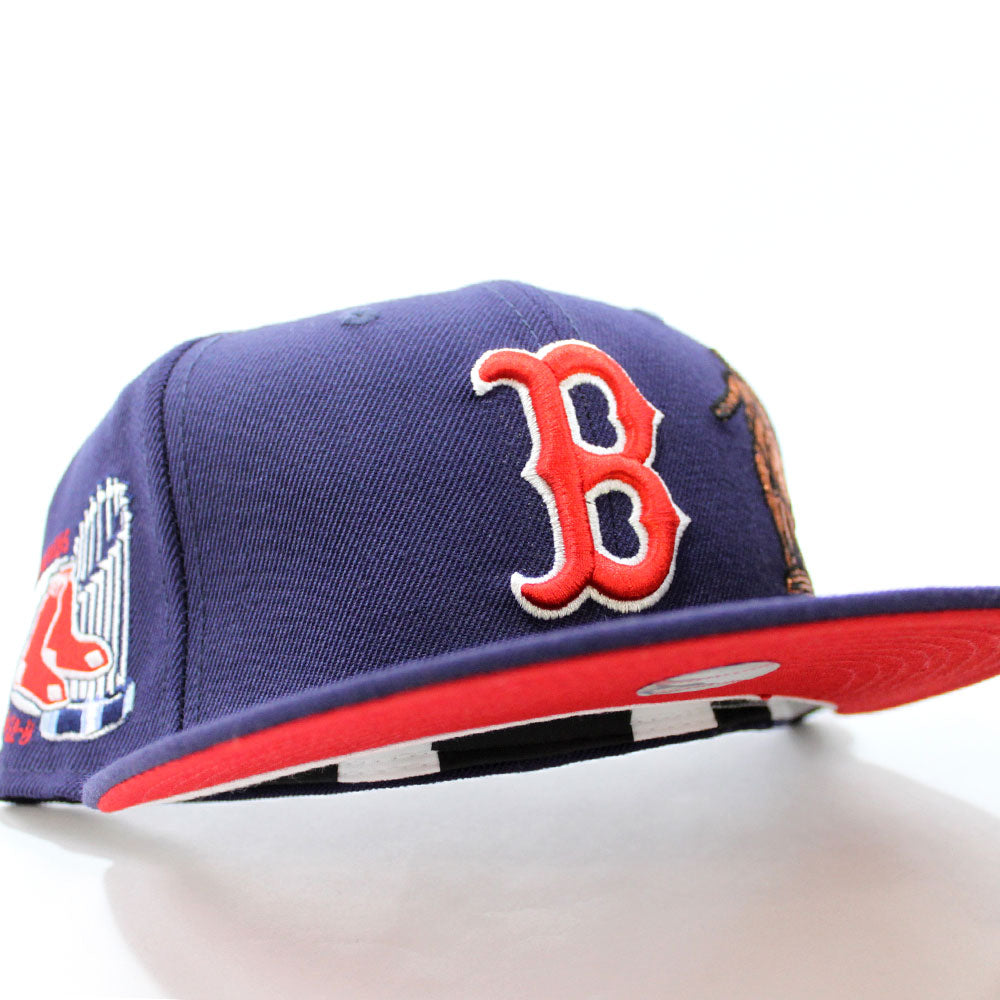 Boston Red Sox 8 Time World Series Champions New Era 59Fifty Fitted Hat  (Navy Red Under Brim)