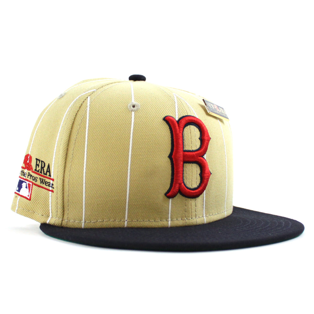 Boston Red Sox Hat Baseball Cap Fitted 7 3/4 Blue Yellow New Era MLB Retro  USA