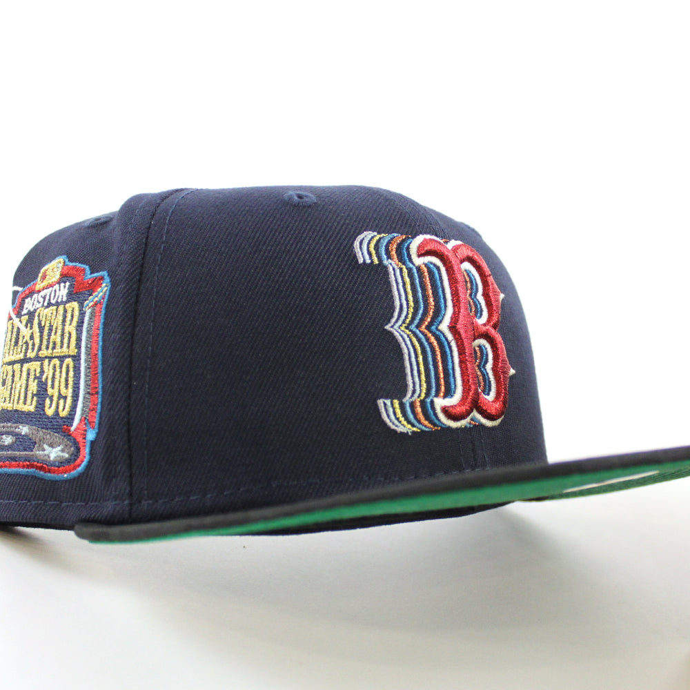 Boston Red Sox 1999 All Star Game New Era 59FIFTY Fitted Hat (Stone Black Green Under BRIM) 7 1/2