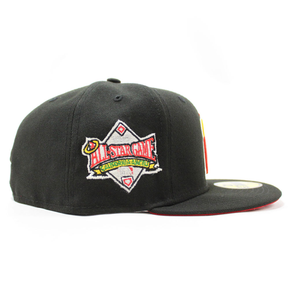 New Era California Angels Capsule Navy Nitro 1989 All Star Game Patch Fitted Hat 59Fifty Fitted Hat Black/Orange