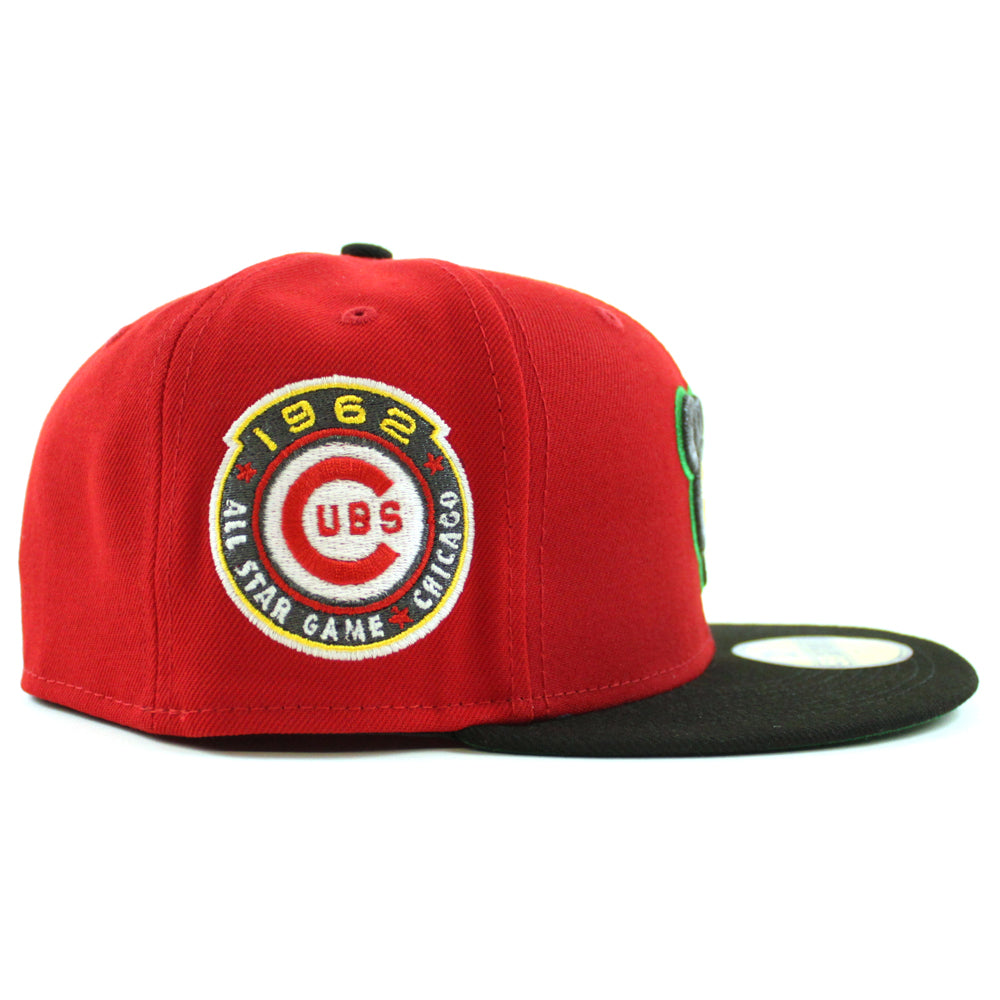 Men's Chicago Cubs New Era Green/Red Cyber Highlighter 59FIFTY Fitted Hat