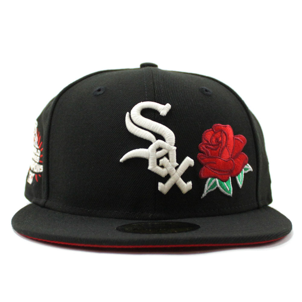 59FIFTY Chicago White Sox Black/Red with Rose Print UV Rose Patch