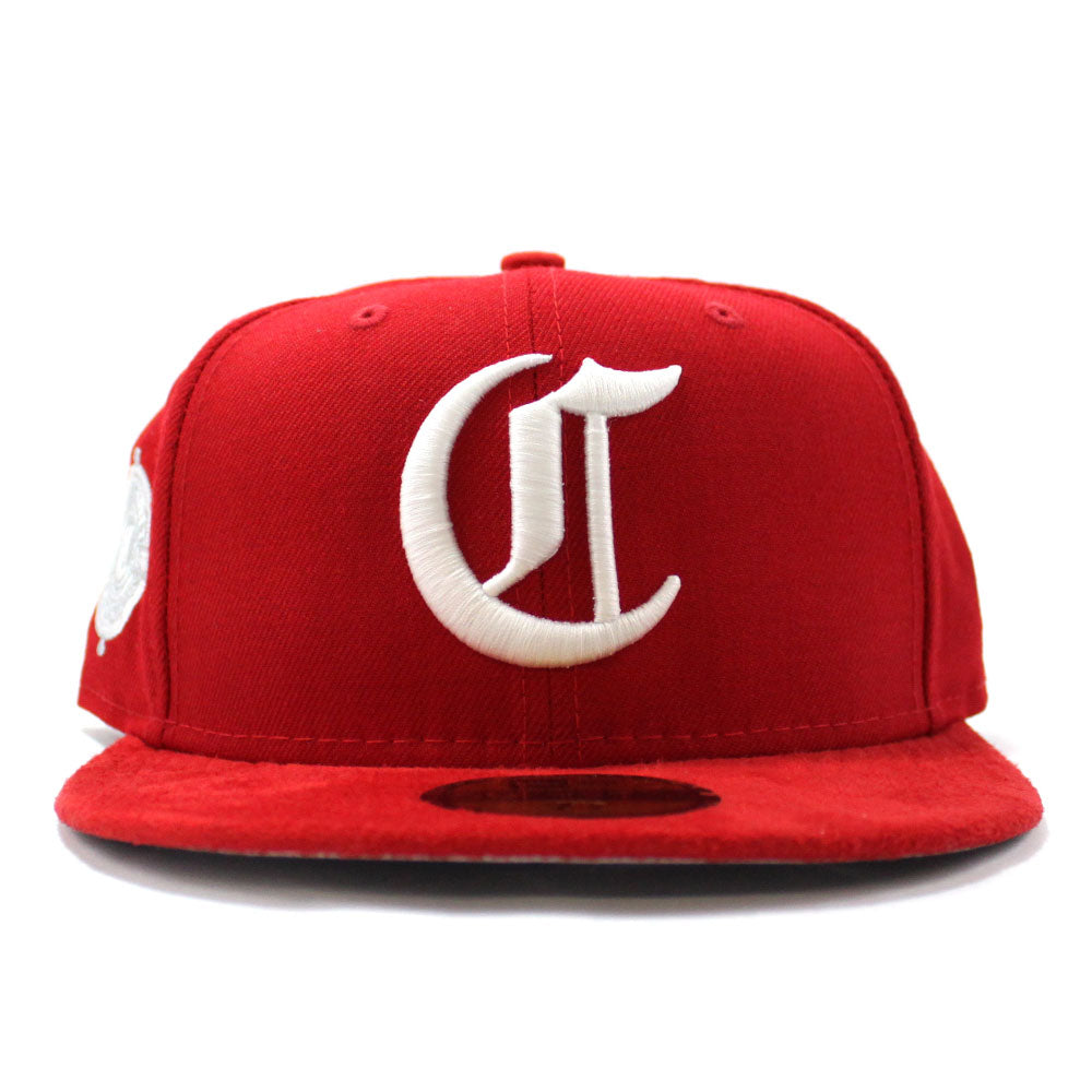 Cincinnati Red Stockings 1890-1899 Retro New Era 59Fifty Fitted Hat (Red  Wool Red SUEDE Visor Gray Under Brim)